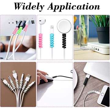 24 Pcs Charger Cable Protectors Cute Cartoon Animal USB Charging Cable Saver Phone Accessory and Spiral Tube Spring-Shaped Flexible Wire Protector