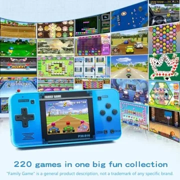 Handheld Game for Kids - Preloaded 220 Retro Video Games, Portable Gaming Player with Rechargeable B...
