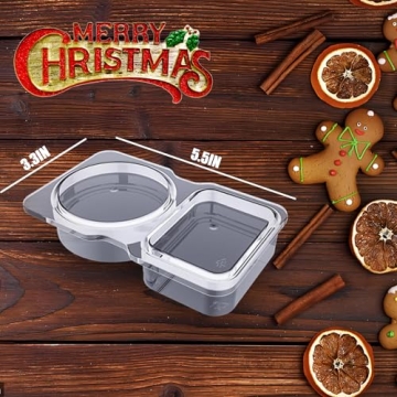 VOUKEN 10Pcs Double Compartment Containers for Snacks