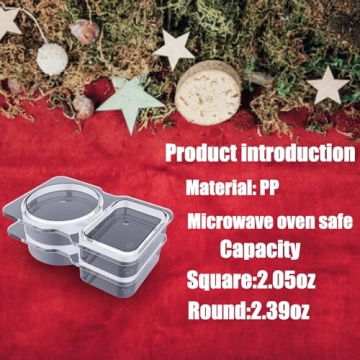 VOUKEN 10Pcs Double Compartment Containers for Snacks