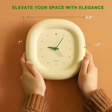 Pusime 7”Cute Silent No-Ticking Desk Wall Clock, Small Bubble Minimalist Modern Table Analog Clock...
