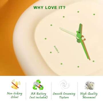 Pusime 7”Cute Silent No-Ticking Desk Wall Clock, Small Bubble Minimalist Modern Table Analog Clock,Quartz Room Decor Sweep Movement Battery Operated for Bedside/Bedroom/Kitchen/Living Room/Gift(Green)