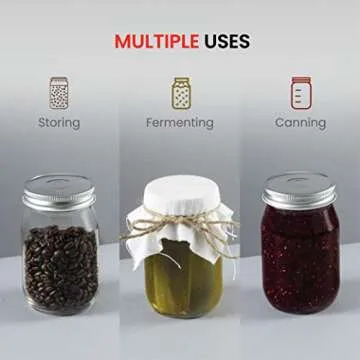 Paksh Mason Jars - Versatile Food Storage 16 Oz 5-Pack