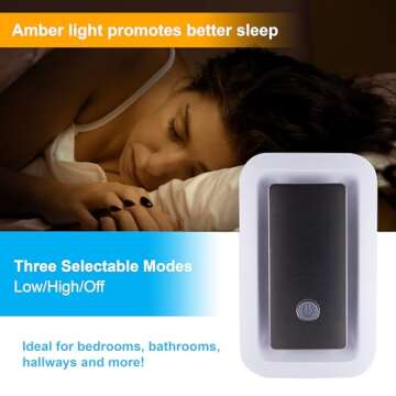 GE Enbrighten SleepLite LED Amber Night Light, Plug, Dusk-to-Dawn Sensor, Sleep-light, Natural Sleep...
