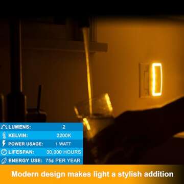 GE Enbrighten SleepLite LED Amber Night Light, Plug, Dusk-to-Dawn Sensor, Sleep-light, Natural Sleep, Ideal for Bedroom, Nursery, Bathroom, 36244, 1 Pack, Brushed Nickel | High/Low/Off