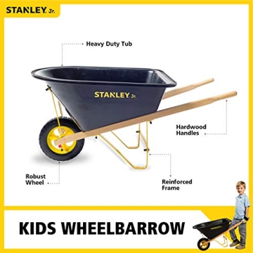 Red Toolbox Stanley Jr. Kids Wheelbarrow: Hands-On Gardening Fun for Little Ones, Ages 3 and Up