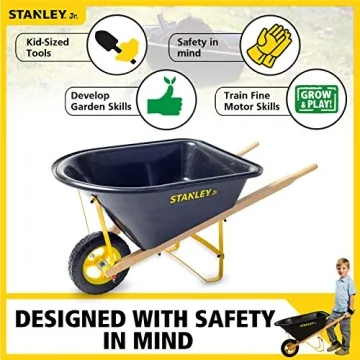 Red Toolbox Stanley Jr. Kids Wheelbarrow: Hands-On Gardening Fun for Little Ones, Ages 3 and Up