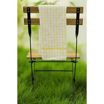 AMOUR INFINI Kitchen Towels Set of 4 - Highly Absorbent, Super Soft Terry Cotton 20x28 Inch Dish Towels with Hanging Loop - Hand & Tea Towels for Cleaning & Drying Dishes (Yellow)