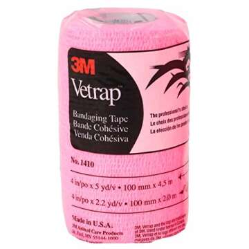 3M Vetrap® 4" Bandaging Tape, Hot Pink 4"x 5 Yards, 6-Pack