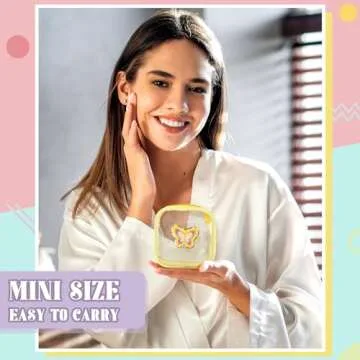 Abbylike 6 Pcs Small Preppy Patch Makeup Bags Mini Clear Travel Bag for Women PVC Waterproof Toiletry Bags Cute Chenille Pattern Pouch Purse with Zipper for Women, 4.9 x 4.7 x 2 Inch (Elegant)