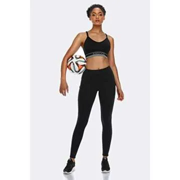 ANGOOL Strappy Sports Bra for Women, Longline Medium Support Yoga Bra Wirefree Padded Sports Bralette with Adjustable Straps White 3 Pack