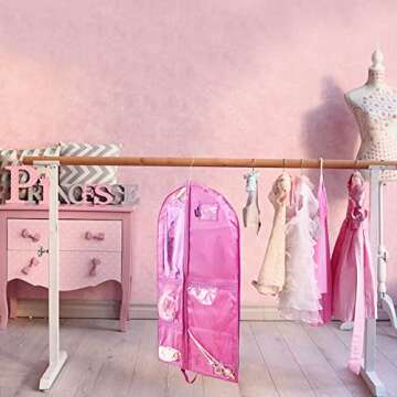 Waterproof Hanging Garment Bag,40 inch Garment Bags for Hanging Clothes,Garment Bags for Travel Storage,Dance Clothes Bag,Kids Garment Bag for Dance Costumes,Sports,Theatre,Beauty Pageants (Pink)