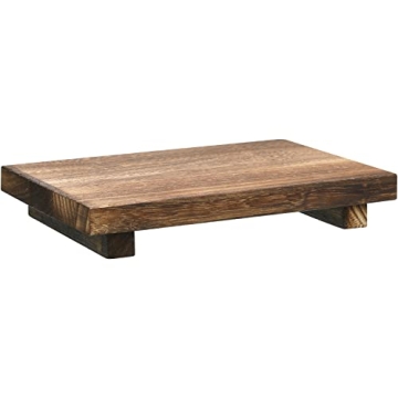 Nuogo Rustic Wood Riser Tray for Home Decor and Organization