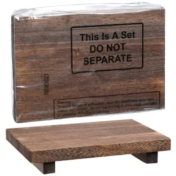 Nuogo Rustic Wood Riser Tray for Home Decor and Organization