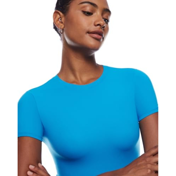 INLYRIC Women's Soft Stretch Bodysuit Madagascar Blue