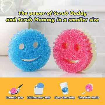 Scrub Daddy Sponge Set - Vanesa Amaro Scrub Babies - Sponges Designed for Smaller Hands, Temperature Controlled, Odor Resistant, Scratch Free Sponges 2 ct
