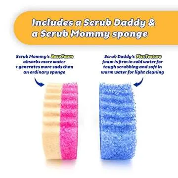 Scrub Daddy Sponge Set - Vanesa Amaro Scrub Babies - Sponges Designed for Smaller Hands, Temperature Controlled, Odor Resistant, Scratch Free Sponges 2 ct