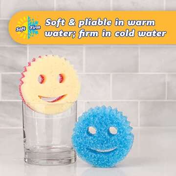 Scrub Daddy Sponge Set - Vanesa Amaro Scrub Babies - Sponges Designed for Smaller Hands, Temperature Controlled, Odor Resistant, Scratch Free Sponges 2 ct