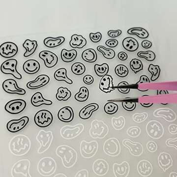 Cute Graffiti Fun Nail Art Stickers for Easy Application