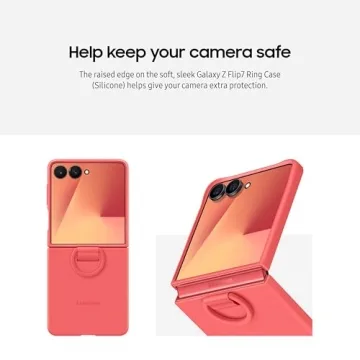 Samsung Galaxy Z Flip7 Ring Phone Case - Coral Red