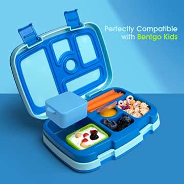 Salad Dressing Container To Go, Compatible with Bentgo Kids Lunch Box, 2x 3oz Small Containers with ...