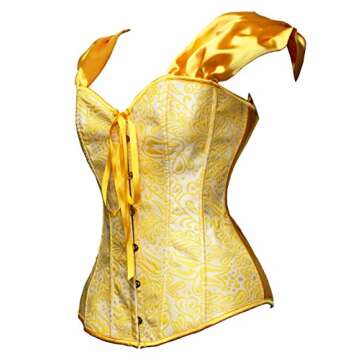 bslingerie® Womens Halloween Snow White Bustier Corset Top (Medium, Yellow (Belle))