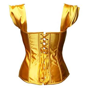 bslingerie® Womens Halloween Snow White Bustier Corset Top (Medium, Yellow (Belle))
