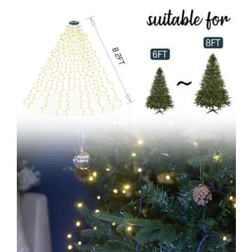 Flechllary 400 LED Cascading Twinkle Lights for Christmas