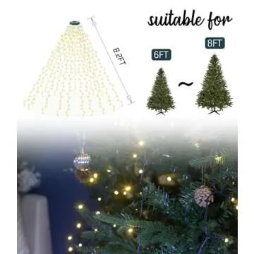 Flechllary 400 LED Cascading Twinkle Lights for Christmas