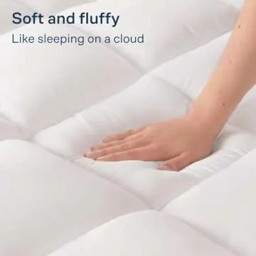 Cloud-Like Queen Mattress Topper - 100% Cotton Top Mattress Pad for Back Pain Relief - Breathable & Naturally Cooling for Hot Sleepers