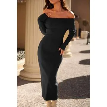 Chic Off Shoulder Bodycon Dress for Winter Events
