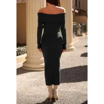 Chic Off Shoulder Bodycon Dress for Winter Events