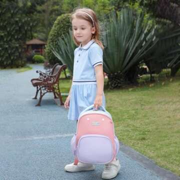 abshoo Toddler Backpack for Girls Preschool Backpack Cute Kids Backpacks for Girls 2-4 (Purple and P...