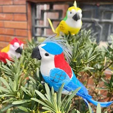 LWINGFLYER 8pcs Clip on Parrot Ornaments for Decor