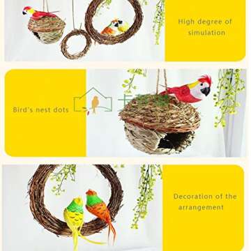 LWINGFLYER 8pcs Clip on Parrot Ornaments for Decor