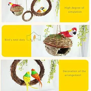 LWINGFLYER 8pcs Clip on Parrot Ornaments for Decor