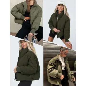 Gihuo Stylish Women's Winter Cropped Puffer Jacket