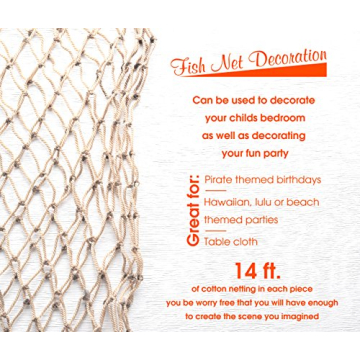 Nautical Themed Cotton Fish Net Party Decorations