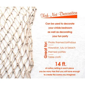 Nautical Themed Cotton Fish Net Party Decorations