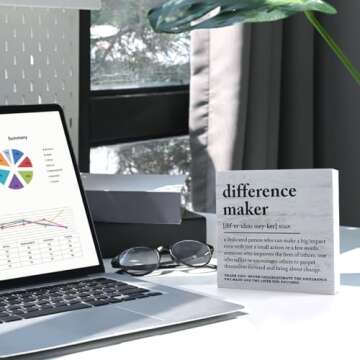 Difference Maker Box Sign Gift for Coworkers and Leaders