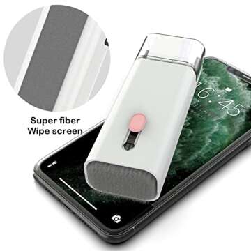 targeal 7-in-1 Electronics Multi Tool - Cleaner Kit - Keyboard Cleaning Brush with Keycap Switch Puller - Accessories for Earbud, Cellphone, Laptop, PC, Headphone-Pink