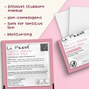La Fresh Makeup Removal Wipes - Travel Friendly Essentials