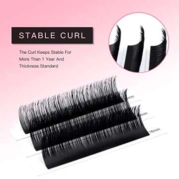 TDANCE Premium DD Curl 10mm Semi Permanent Individual Eyelash Extensions 0.18mm Thickness False Mink Silk Classic Lashes Extensions Professional Salon Use(DD,0.18,10mm)