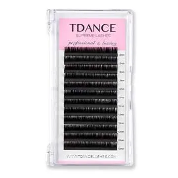 TDANCE Premium DD Curl 10mm Semi Permanent Individual Eyelash Extensions 0.18mm Thickness False Mink Silk Classic Lashes Extensions Professional Salon Use(DD,0.18,10mm)