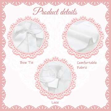 Sintege 4 Pairs Knee Bow High Bow Girl Socks Girl Cotton Socks School White Frilly over Knee Stockings Lace Ruffle Trim Socks(Classic)