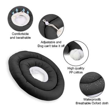 Adjustable Soft Dog Cone for Large Dogs - Comfortable Recovery