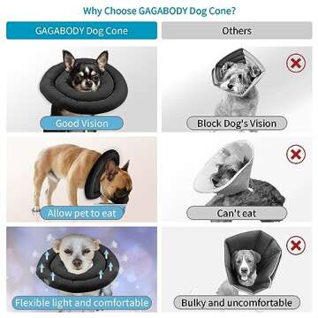Adjustable Soft Dog Cone for Large Dogs - Comfortable Recovery