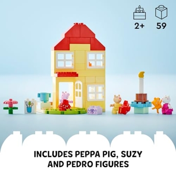 LEGO DUPLO Peppa Pig Birthday House Playset for Toddlers