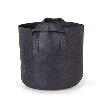 247Garden 5-Pack 10-Gallon Aeration Fabric Pot/Plant Grow Bag w/Handles (260 GSM, Black, 13H x 15D)