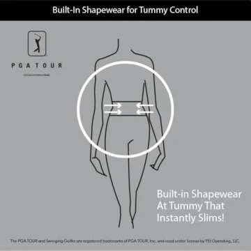 PGA TOUR Women's Regular Pull-on Golf Pant with Tummy Control (Size X-Small-XX-Large), Caviar, Medium